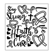 Cancer Ribbons Outline Sticker - Mini