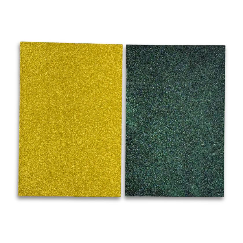 Chartreuse & Hunter Green Glitter Paper