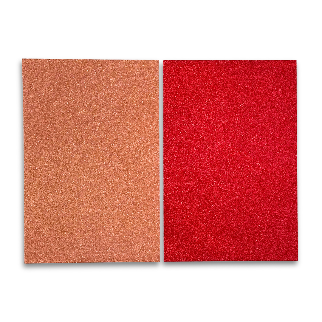 Copper & Fire Red Glitter Paper