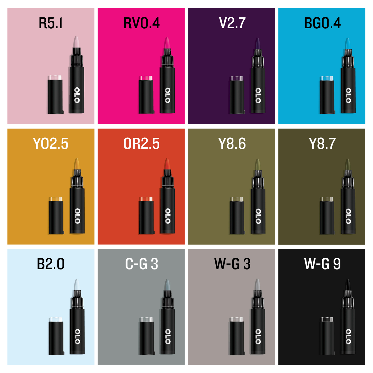 OLO 6pc Alcohol Marker Set, EXPO 2