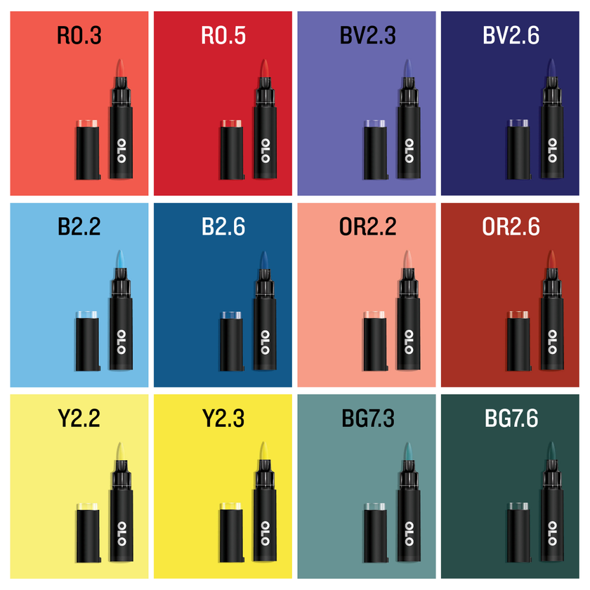 OLO 6pc Alcohol Marker Set, EXPO 4