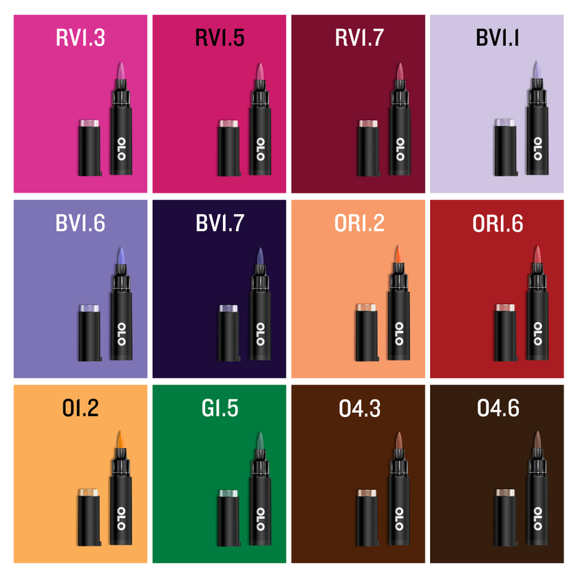 OLO 6pc Alcohol Marker Set, EXPO 7