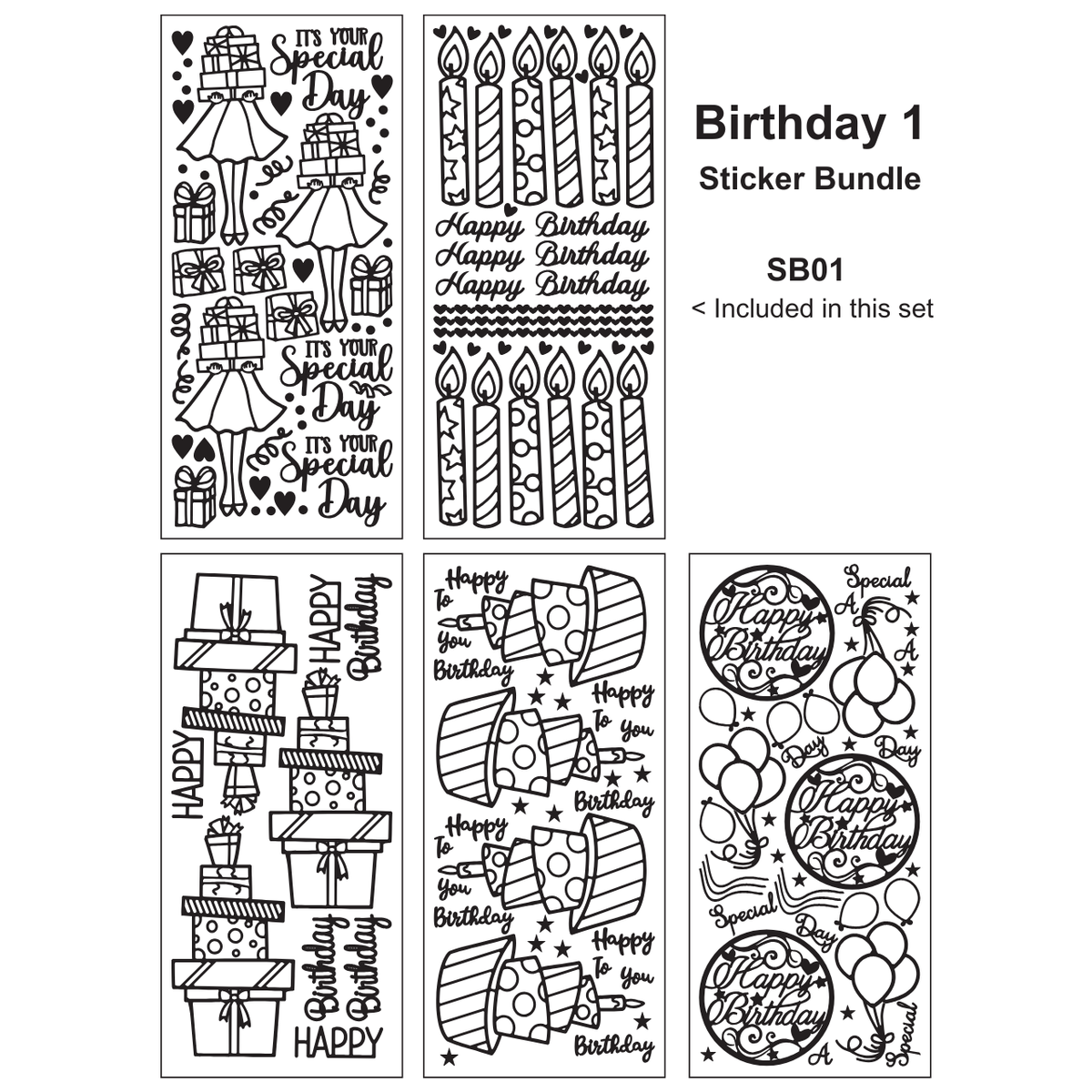 Sticker Notes Sale Birthday 1 Sticker Bundle – Krazy Kreations