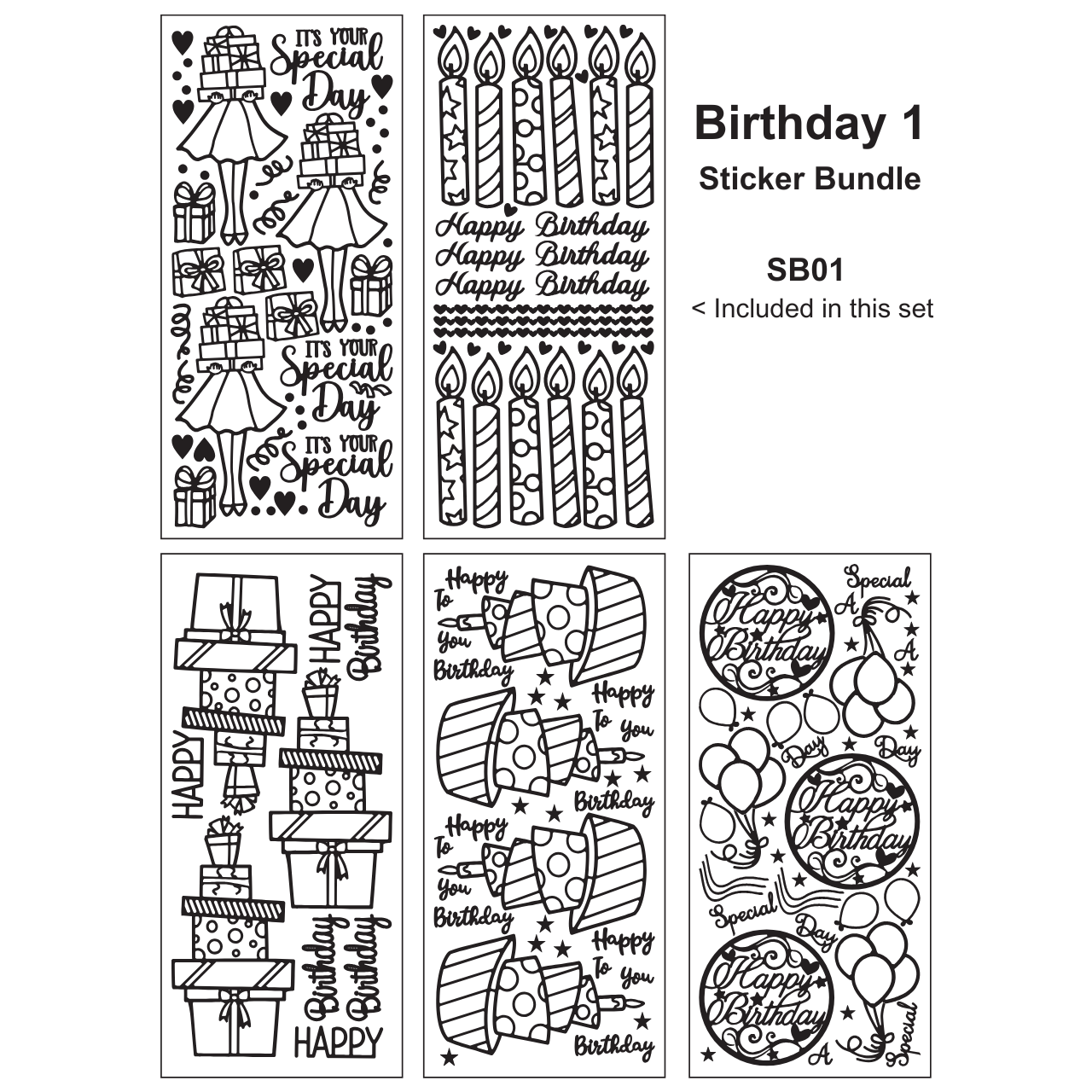 Birthday 1 Sticker Bundle