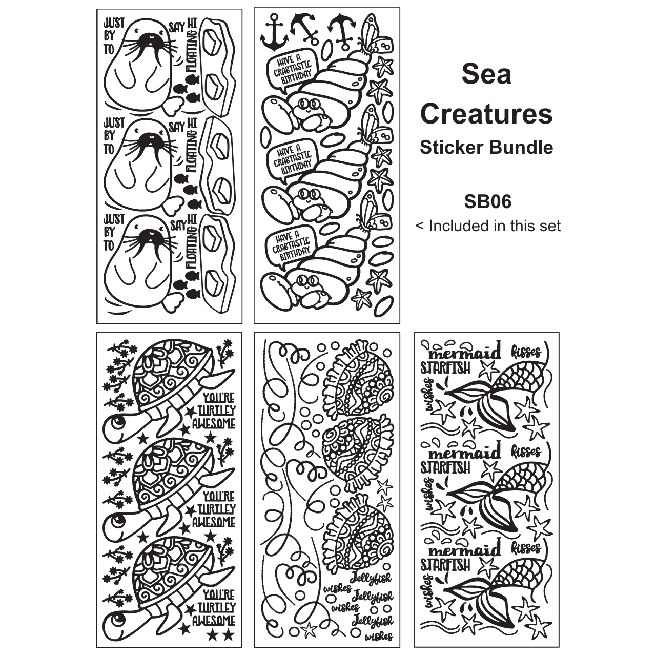 Sea Creatures Sticker Bundle