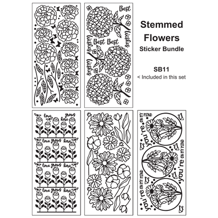 Stemmed Flowers Sticker Bundle