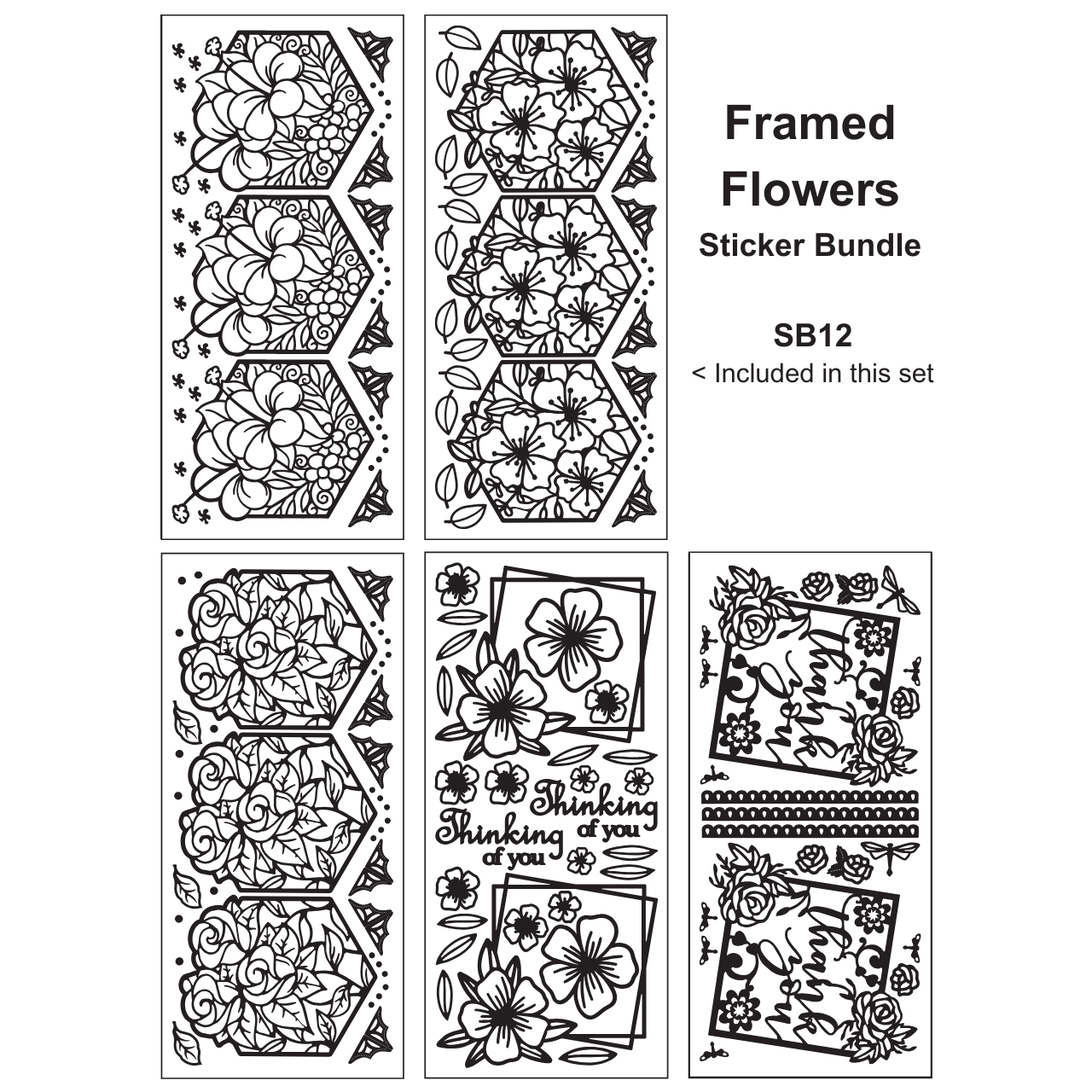 Framed Flowers Sticker Bundle