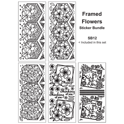 Framed Flowers Sticker Bundle