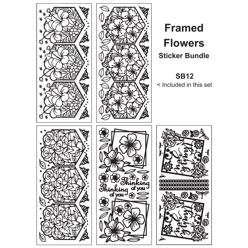 Framed Flowers Sticker Bundle